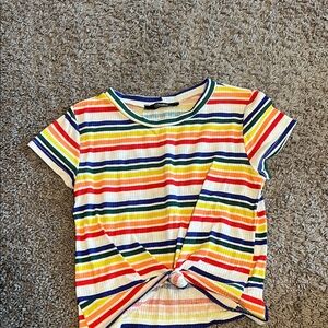 Vibrant Striped Crop Top